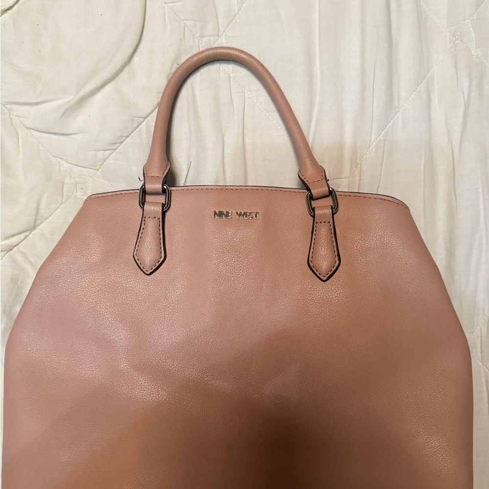 Nine West baby Pink Satchel with Elegant Dome Shape, spring, designer, church